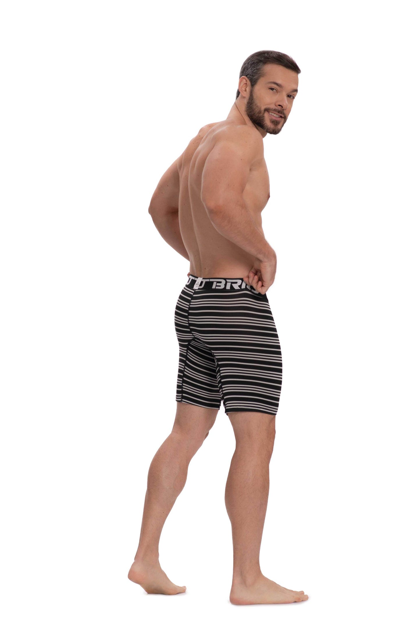 Bóxer Brio Hombre Microfibra Rayas Largo