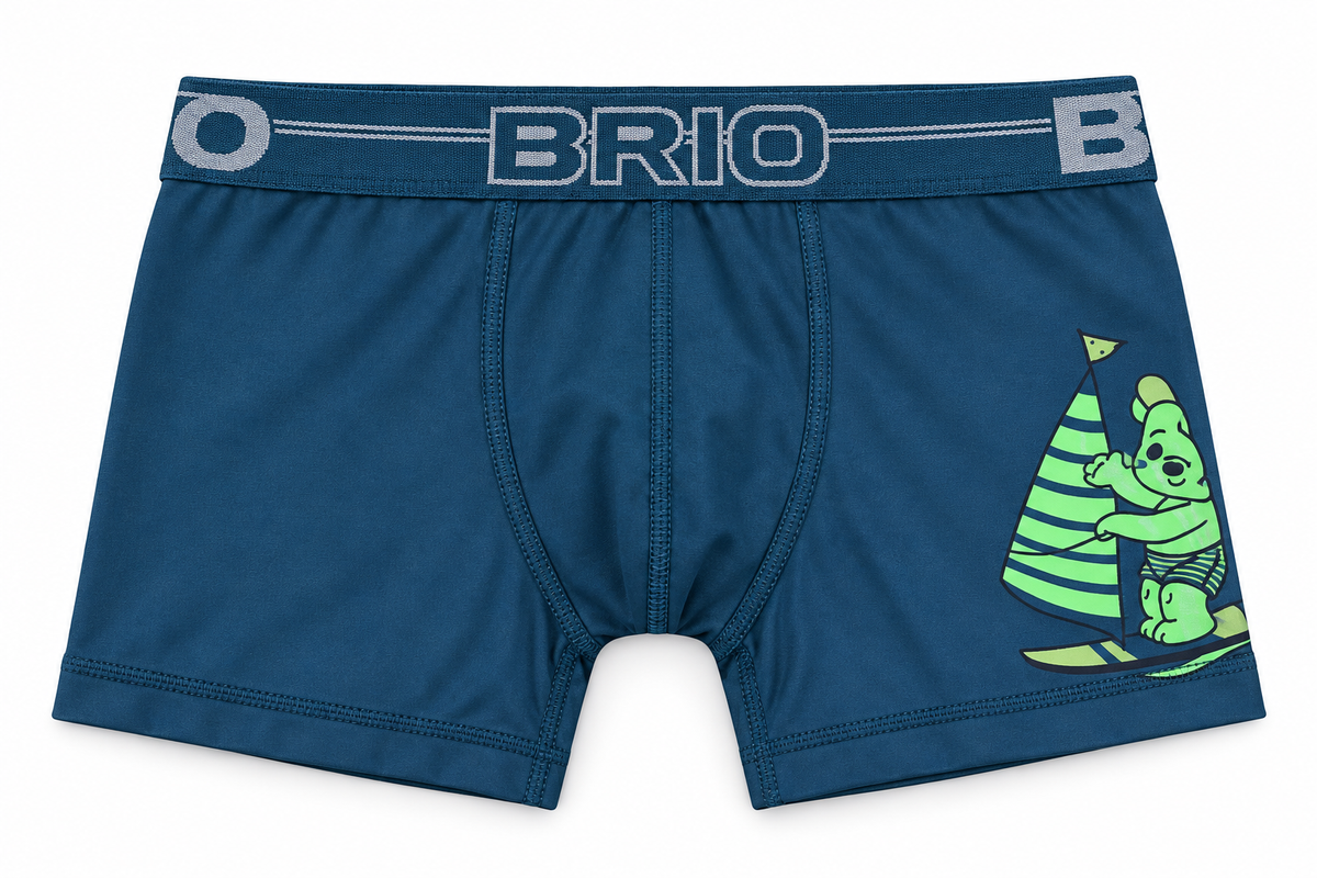 Bóxer Brio Niño En Microfibra Con Estampado En Pierna