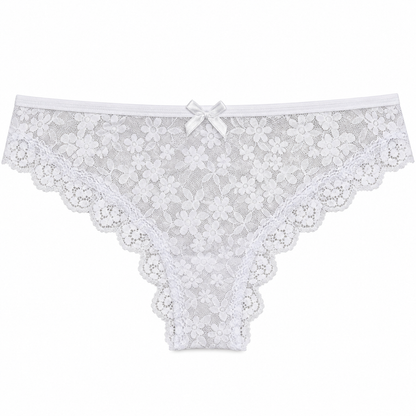 Panty Femenino de Corte Brasilero Dama Pecado Dulce Fondo Entero En Blonda