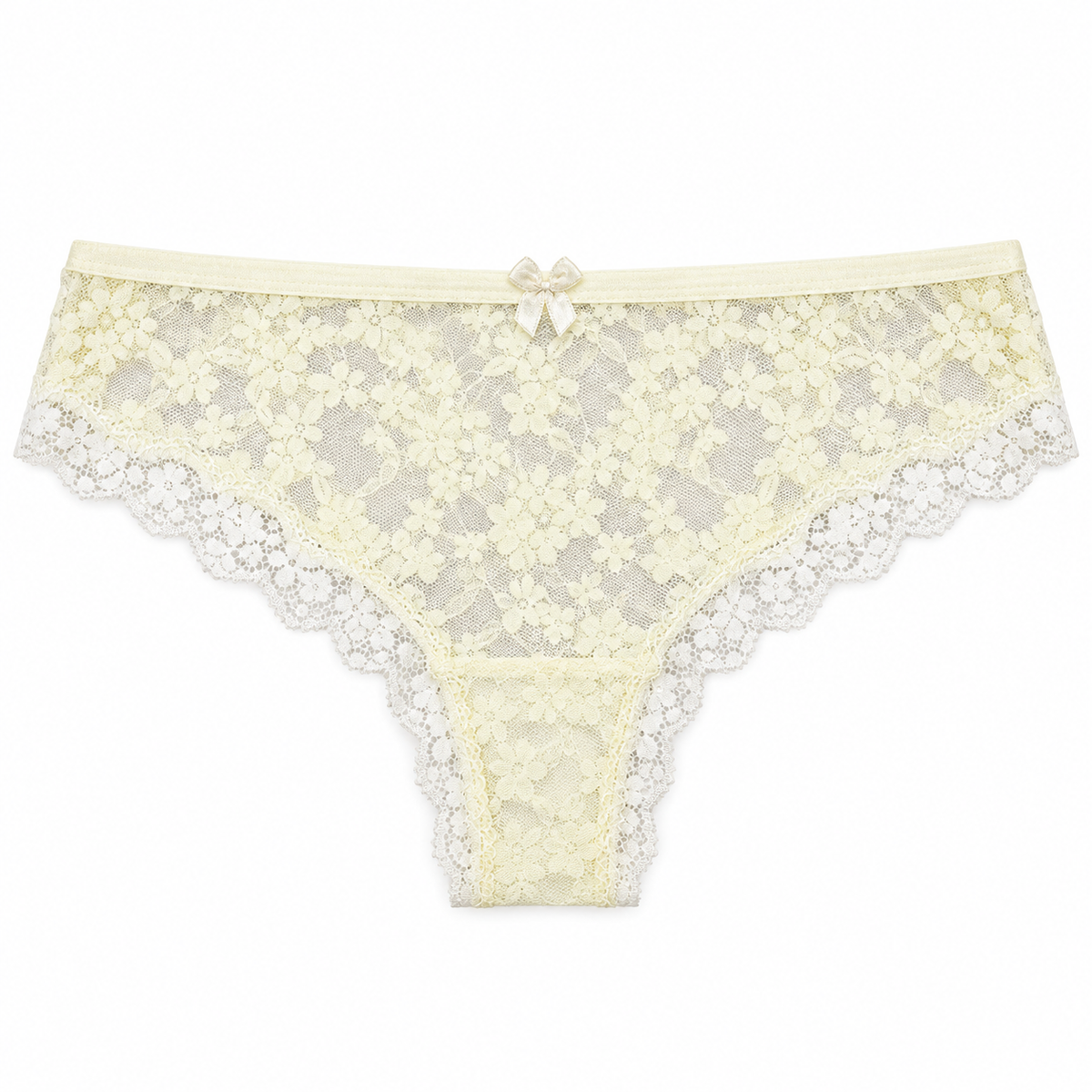 Panty Femenino de Corte Brasilero Dama Pecado Dulce Fondo Entero En Blonda