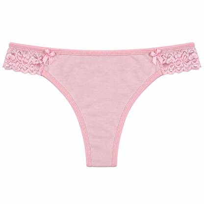 Panty Femenino de Corte Brasilero Dama Pecado Dulce Fondo Entero En Algodón y Encaje