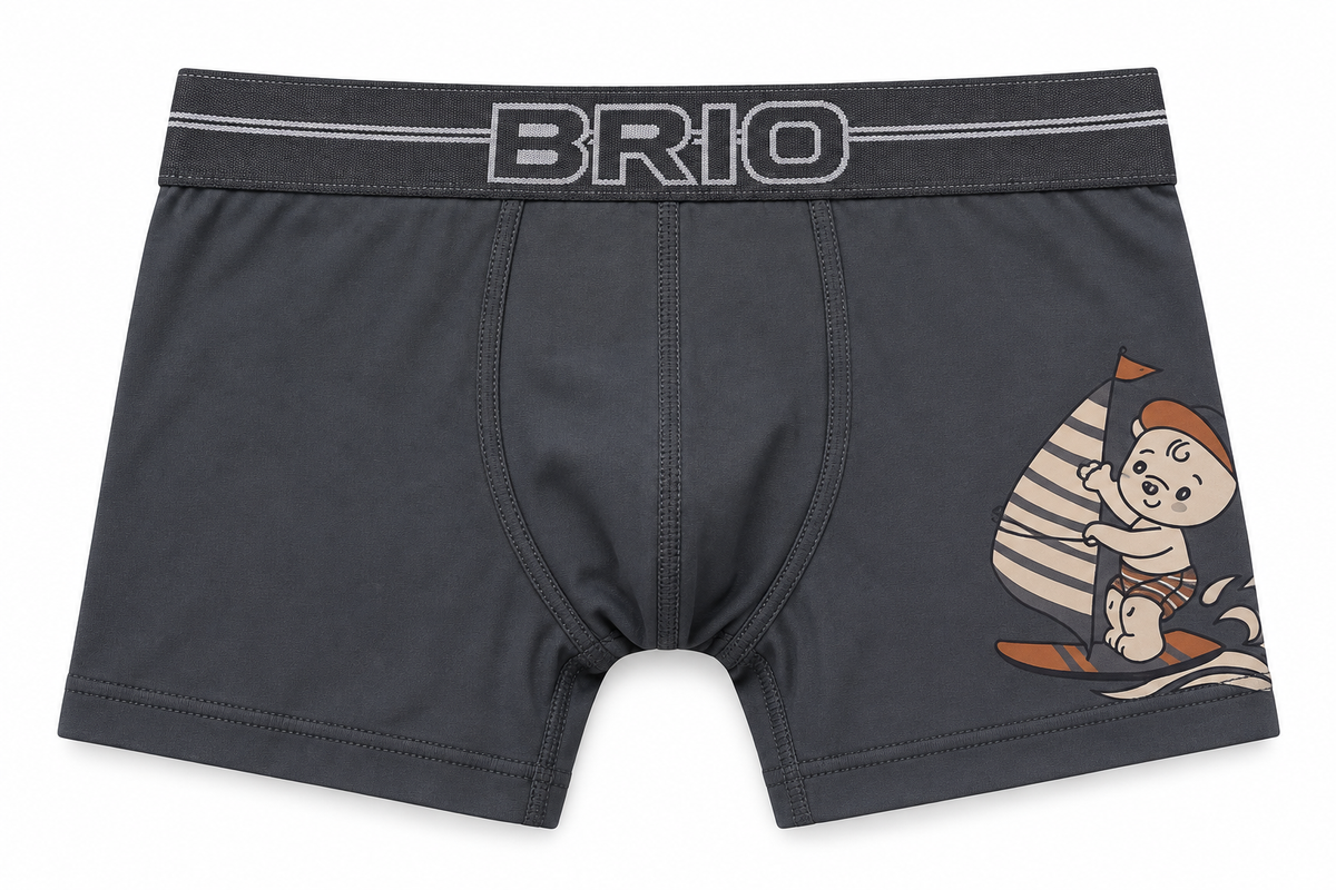 Bóxer Brio Niño En Microfibra Con Estampado En Pierna