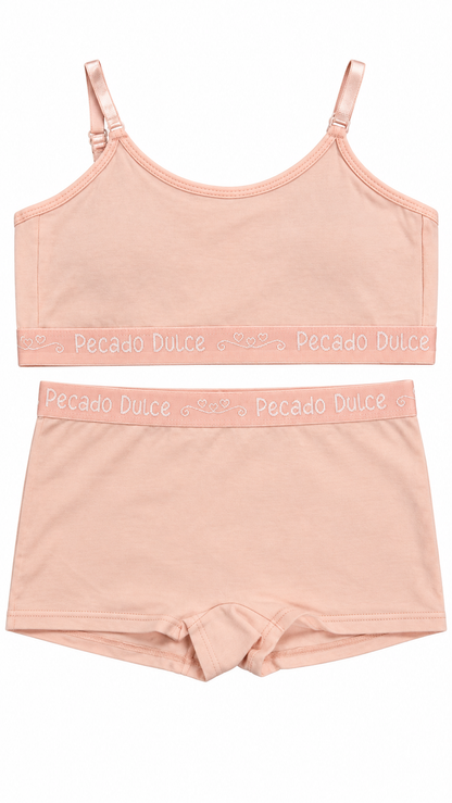 Conjunto Pecado Dulce Niña de Top Y Bóxer En Algodón