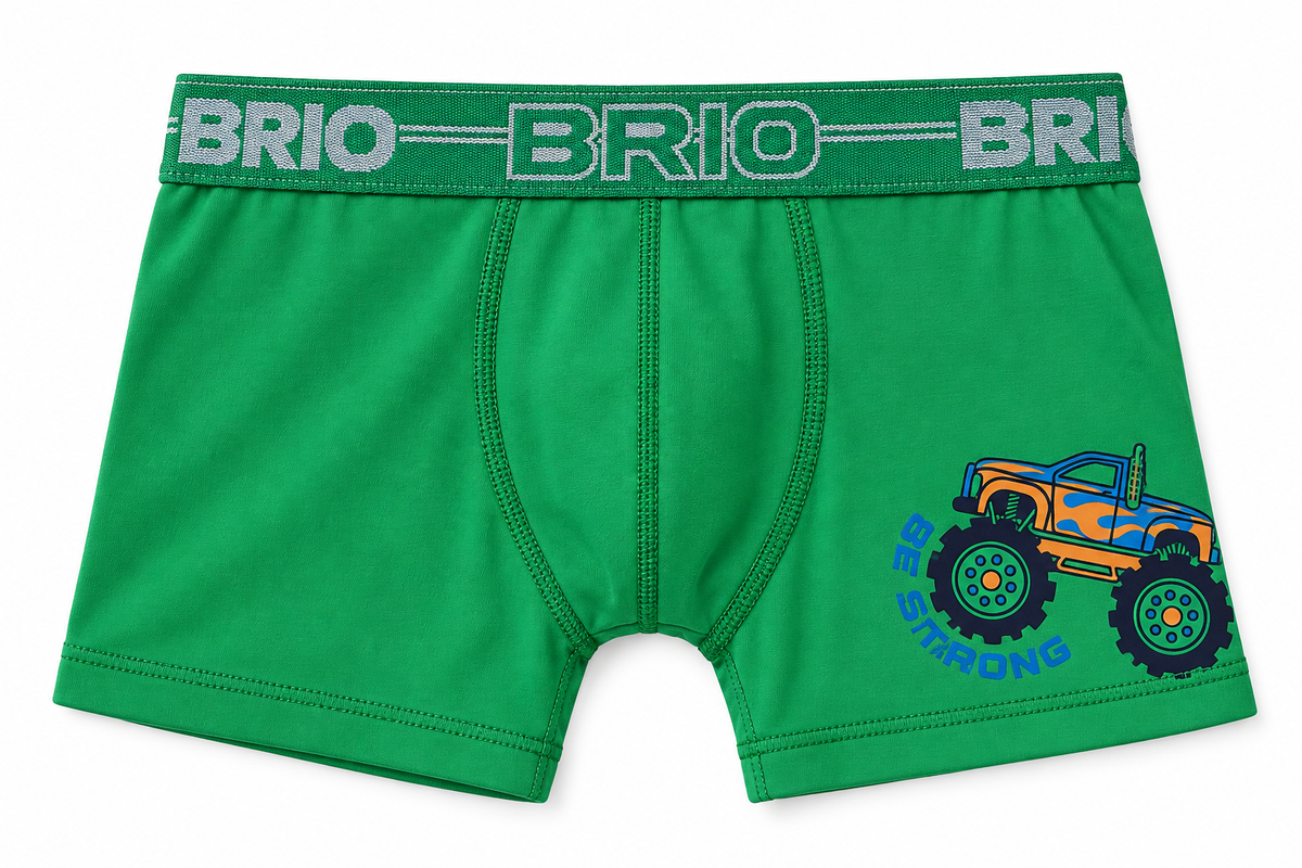 Bóxer Brio Niño En Microfibra Con Estampado En Pierna