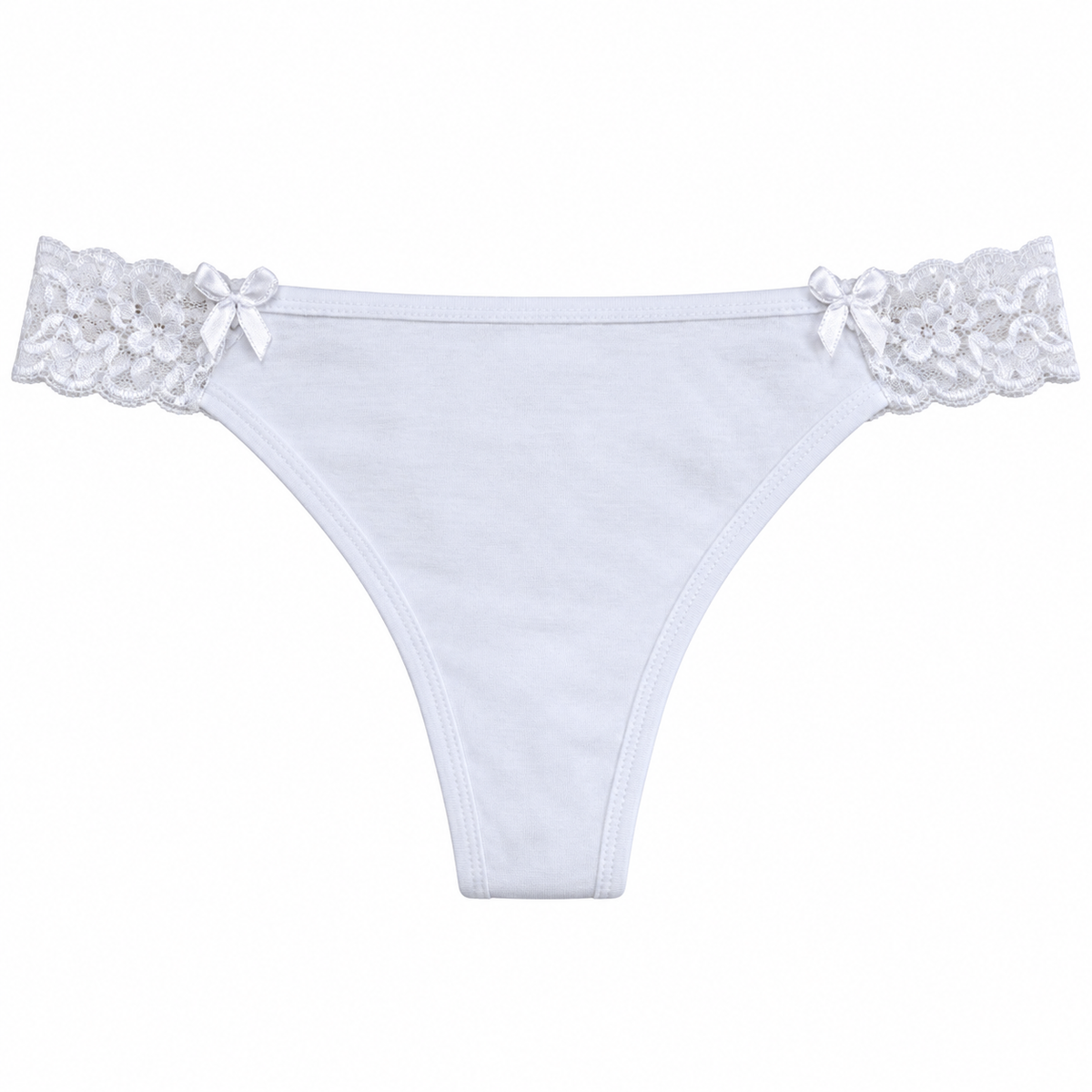 Panty Femenino de Corte Brasilero Dama Pecado Dulce Fondo Entero En Algodón y Encaje