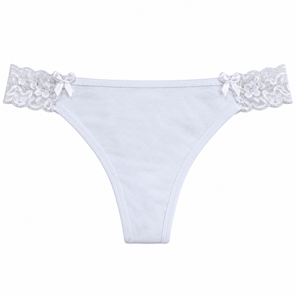 Panty Femenino de Corte Brasilero Dama Pecado Dulce Fondo Entero En Algodón y Encaje