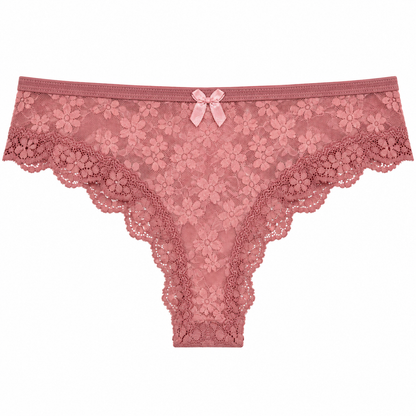 Panty Femenino de Corte Brasilero Dama Pecado Dulce Fondo Entero En Blonda