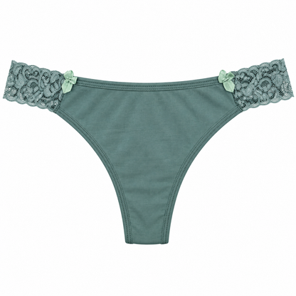 Panty Femenino de Corte Brasilero Dama Pecado Dulce Fondo Entero En Algodón y Encaje