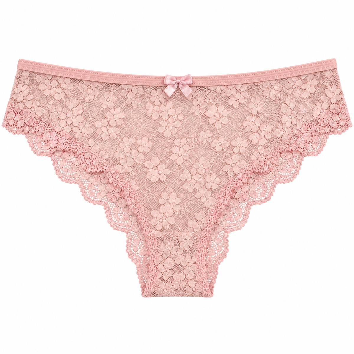 Panty Femenino de Corte Brasilero Dama Pecado Dulce Fondo Entero En Blonda