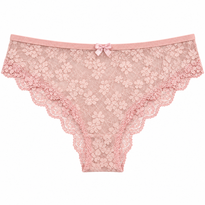 Panty Femenino de Corte Brasilero Dama Pecado Dulce Fondo Entero En Blonda