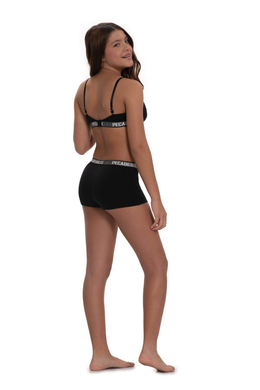 Conjunto Niña Pecado Dulce Top Y Bóxer En Algodón