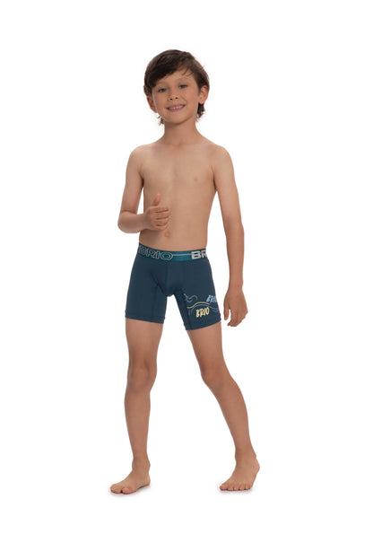 Bóxer Brio Niño Estampado Corto En Microfibra