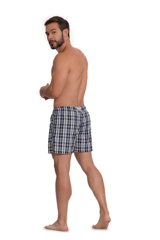 Bóxer Pijamero con Bóxer Interior Brio Hombre Cuadros Largo