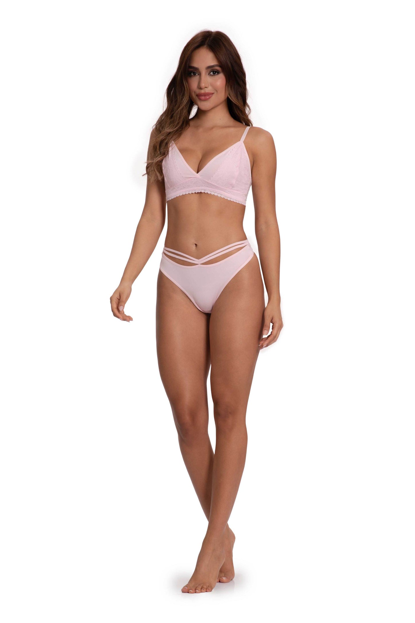 Brasilera Dama Pecado Dulce Fondo Entero En Microfibra Y Encaje