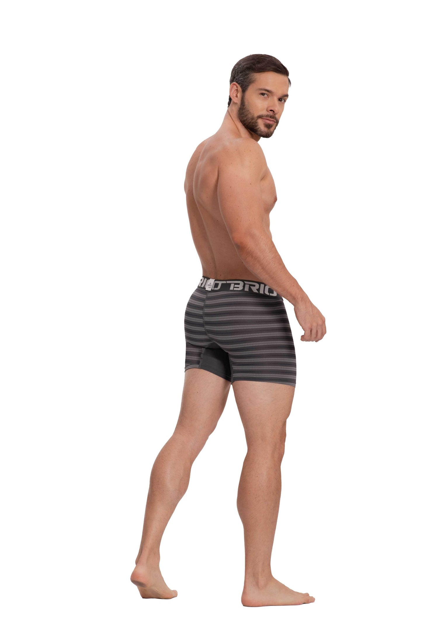 Bóxer Brio Hombre Rayas Corto En Microfibra