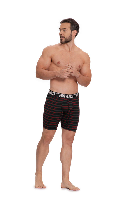 Bóxer Brio Hombre Microfibra Rayas Largo