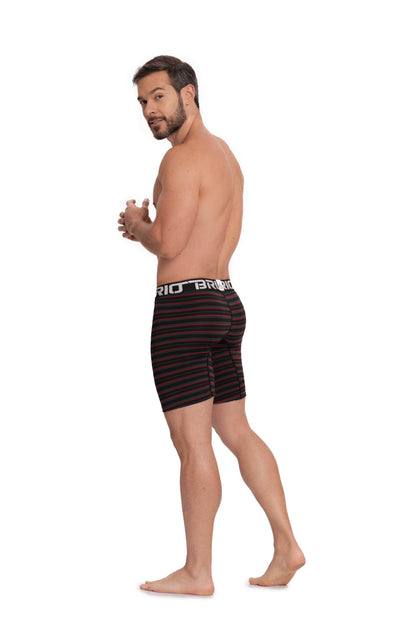 Bóxer Brio Hombre Microfibra Rayas Largo