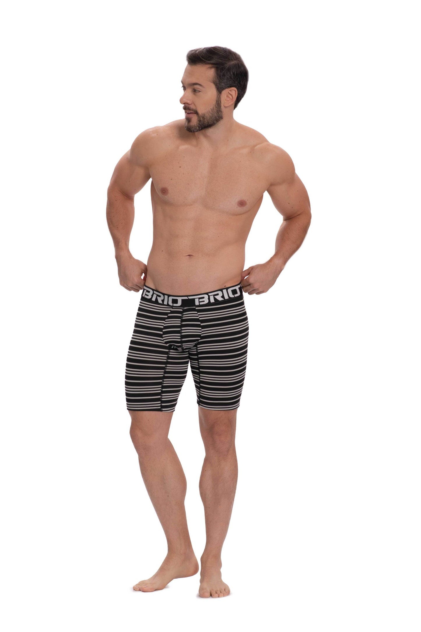 Bóxer Brio Hombre Microfibra Rayas Largo