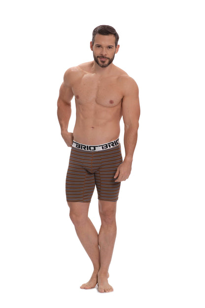 Bóxer Brio Hombre Microfibra Rayas Largo
