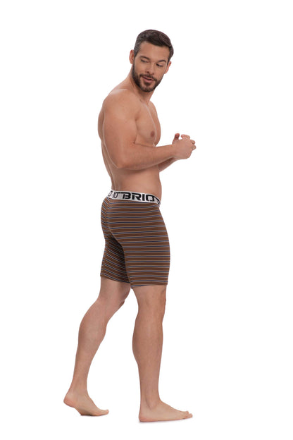Bóxer Brio Hombre Microfibra Rayas Largo