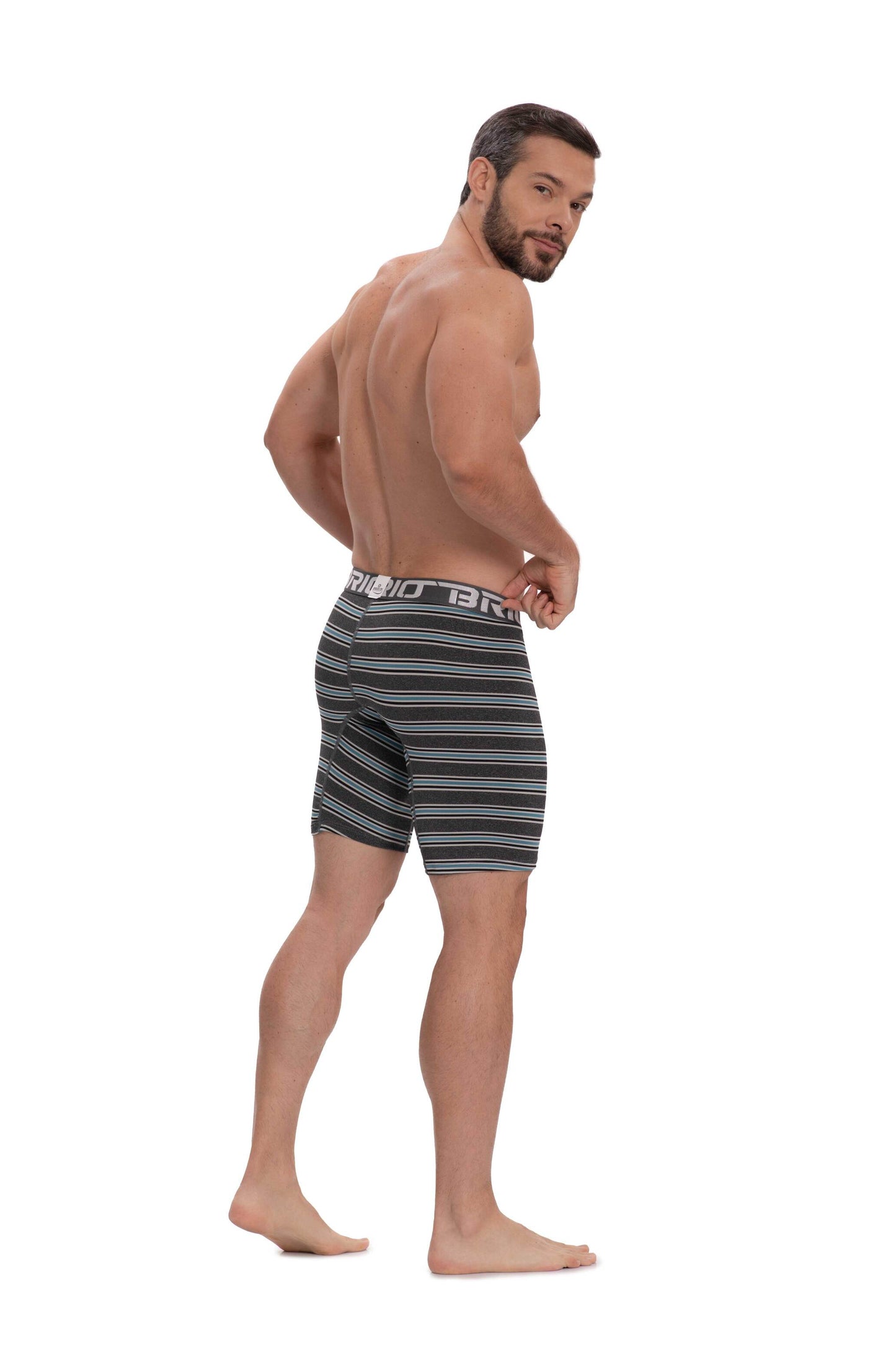 Bóxer Brio Hombre Microfibra Rayas Largo