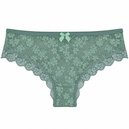 Panty Femenino de Corte Brasilero Dama Pecado Dulce Fondo Entero En Blonda