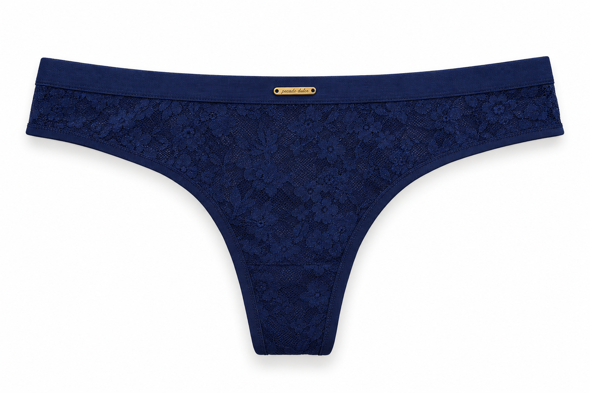 Panty Femenino de Corte Brasilero Dama Pecado Dulce Fondo Entero Microfibra Y Blonda