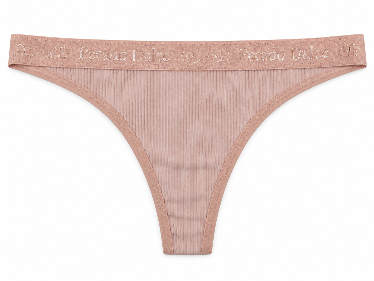 Panty Femenino de Corte Brasilero Dama Pecado Dulce En Rib Con Elástico
