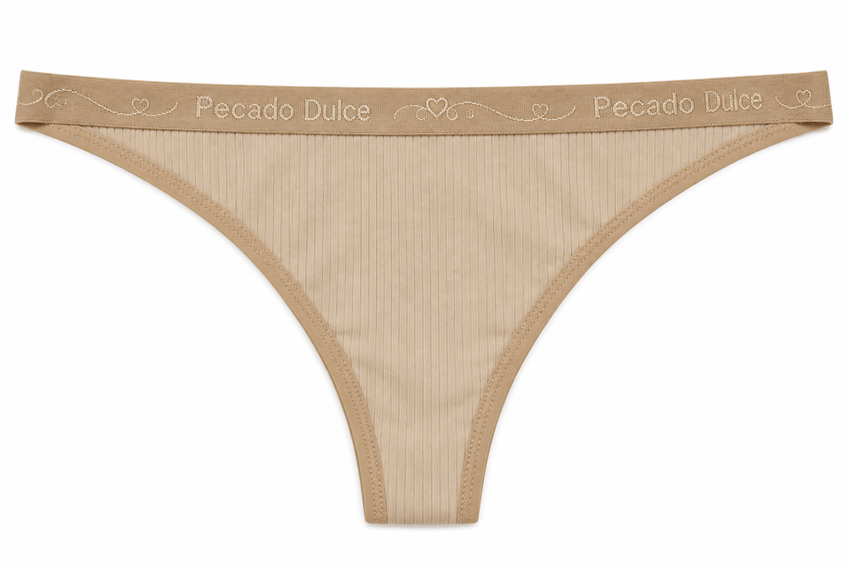 Panty Femenino de Corte Brasilero Dama Pecado Dulce En Rib Con Elástico