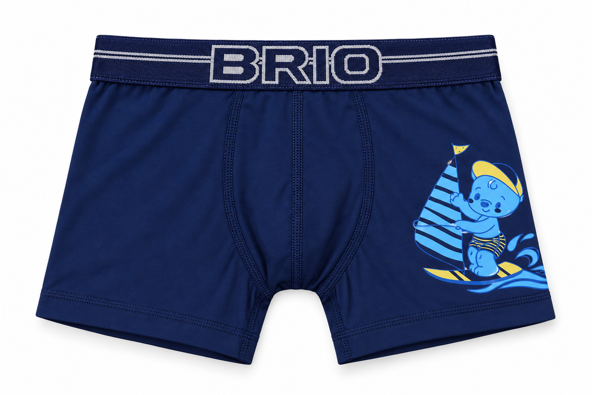 Bóxer Brio Niño En Microfibra Con Estampado En Pierna